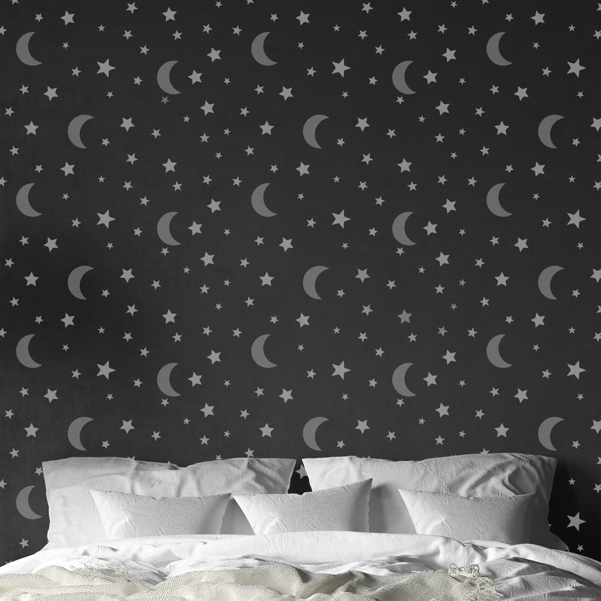 Moon and Stars Pattern Stencil Night Sky Pattern Template by | Etsy