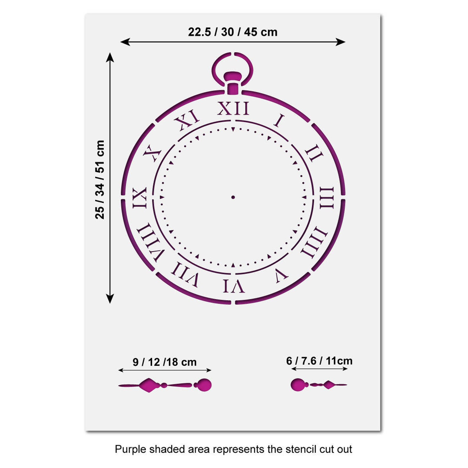 Vintage Pocket Watch Stencil Large Clock Wall Stencil Etsy UK