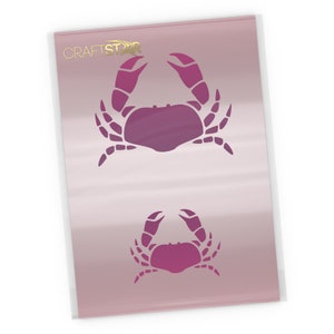 Crab Stencils Craft, Tile & Home Decor Template with 2 Crab Stencil Shapes by CraftStar image 1