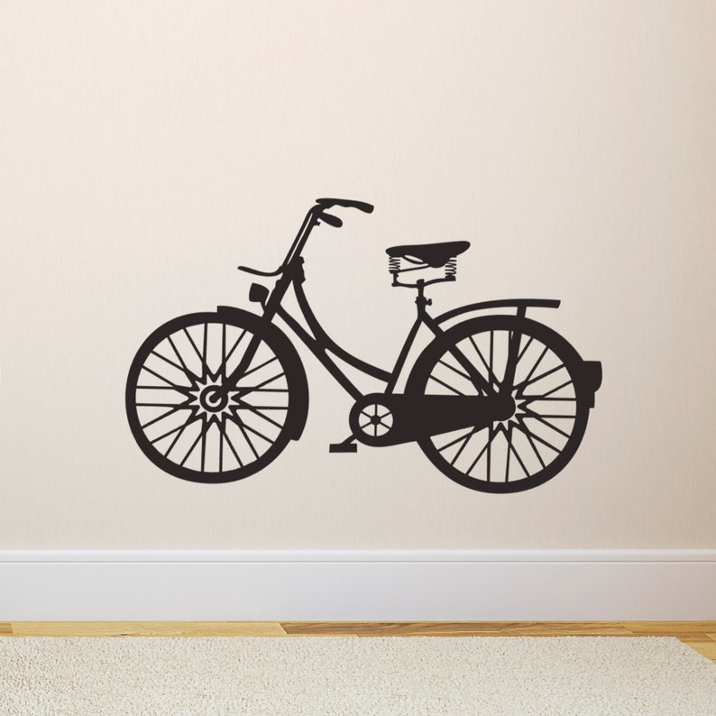 bicycle wall sticker vintage bicycle wall decal | etsy