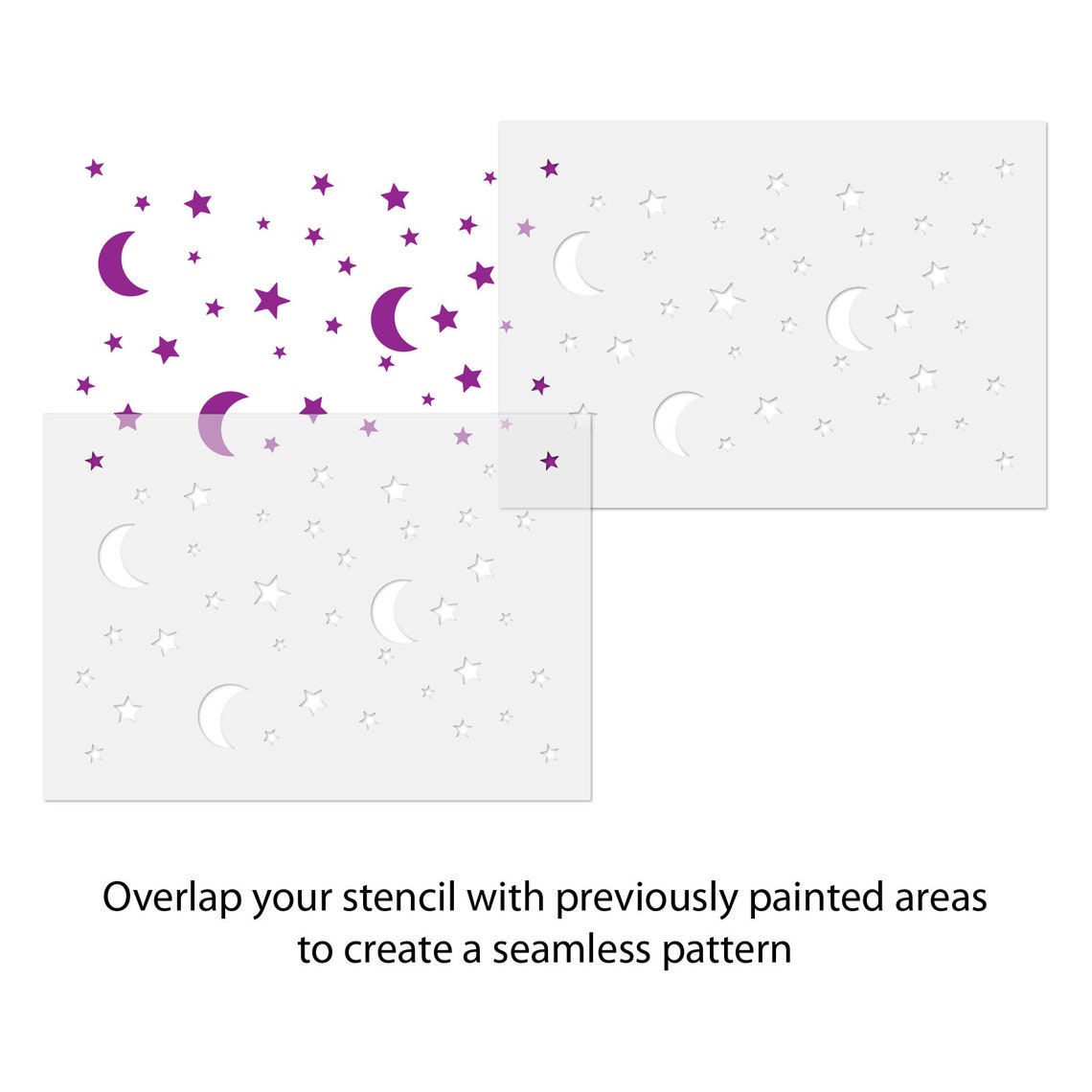 Moon and Stars Pattern Stencil Night Sky Pattern Template by - Etsy UK