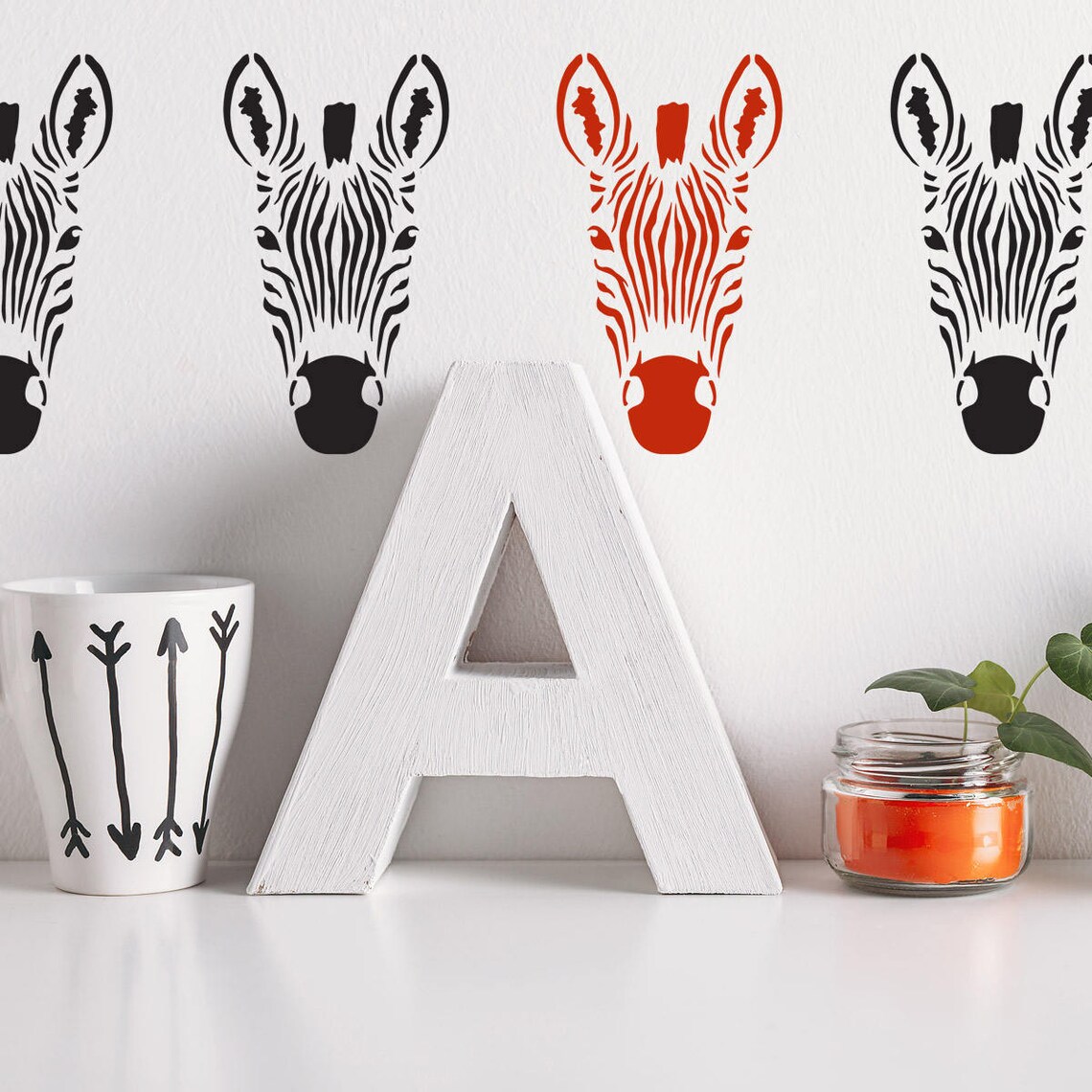 Small Zebra Stencil A5 Size Zebra Head Template by Craftstar Etsy UK