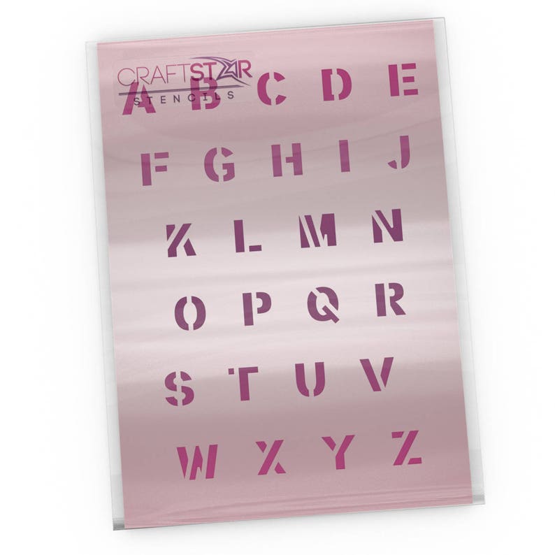 Craft Airbrush Stencil by CraftStar 2 cm High Capital Letters Bold Alphabet Stencil