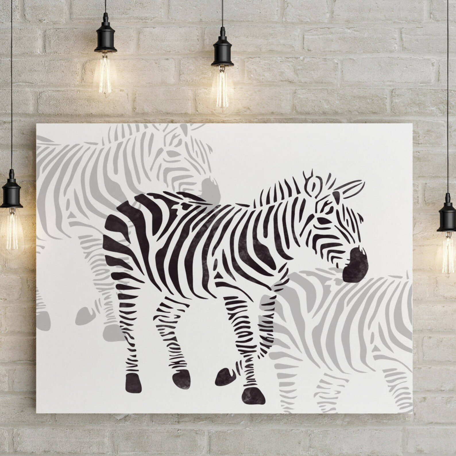 Large Zebra Stencil Reusable Zebra Feature Wall Stencil Etsy
