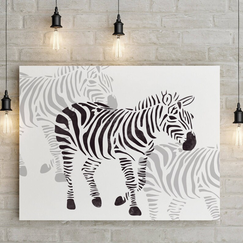Large Zebra Stencil Reusable Zebra Feature Wall Stencil Etsy UK