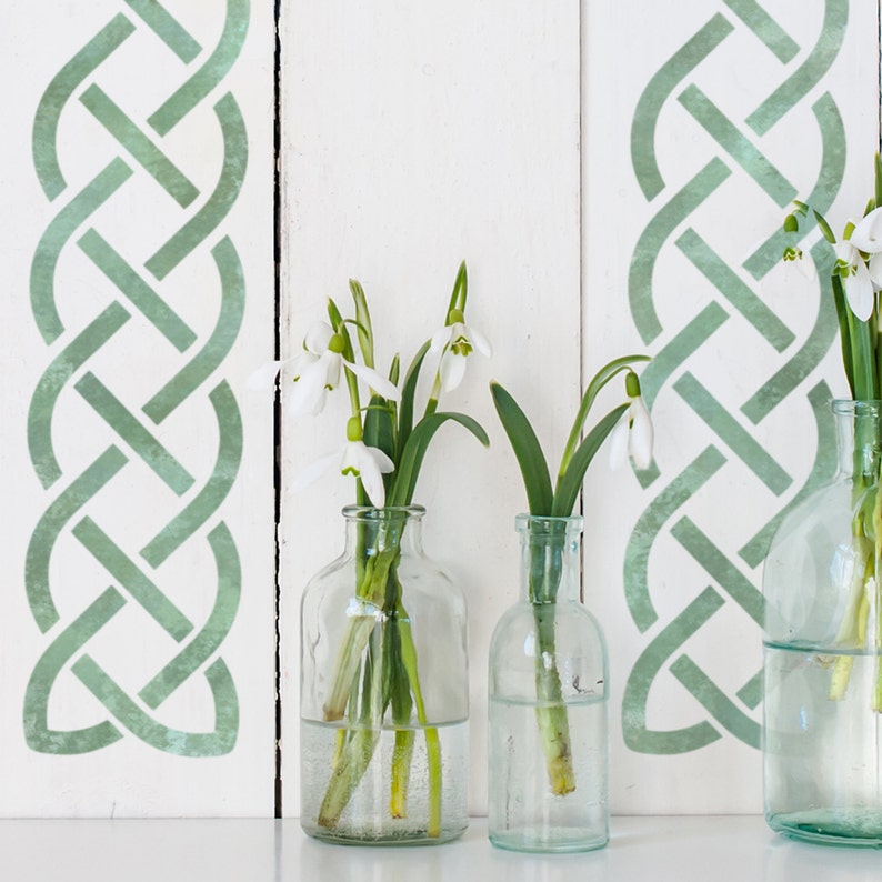 Celtic Knot Border Stencil Large Repeating Pattern Celtic - Etsy UK