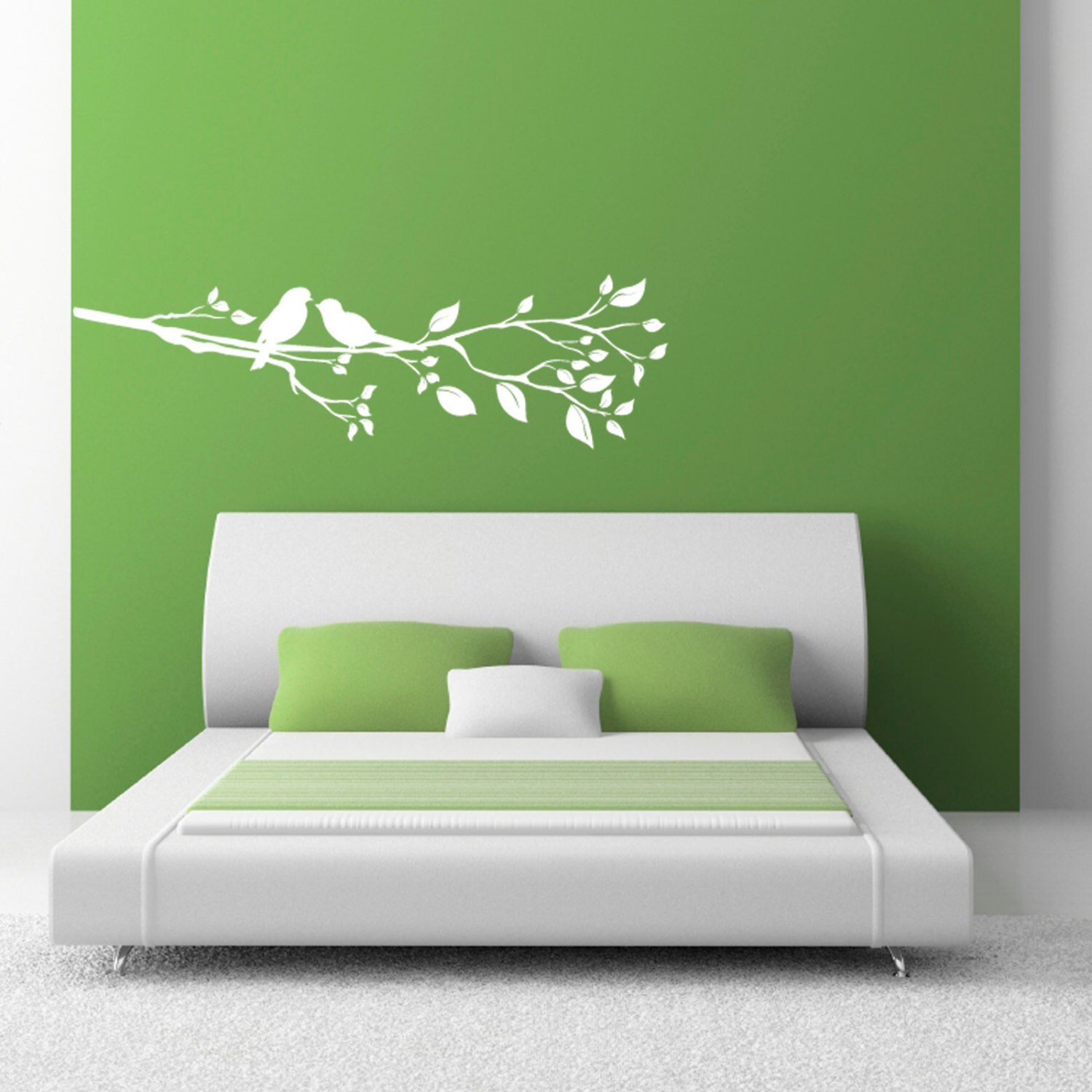 Birds On A Branch Wall Decal Birds Wall Sticker Etsy