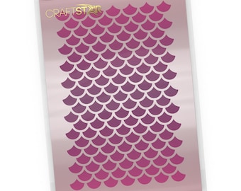 Mermaid Scales Repeating Pattern Stencil for Craft / Airbrush / Mixed Media - Fish Scale Template