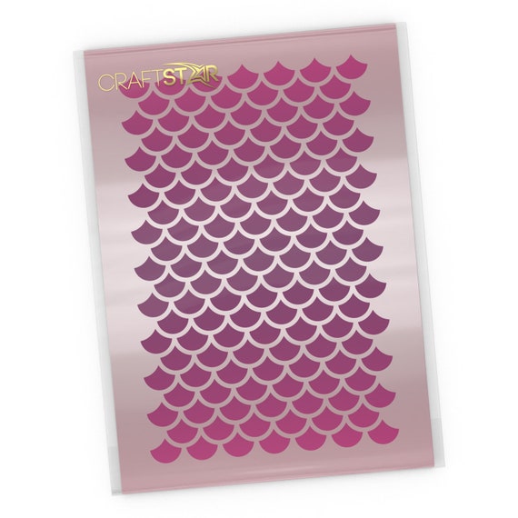 Mermaid Scales Repeating Pattern Stencil For Craft Airbrush Etsy