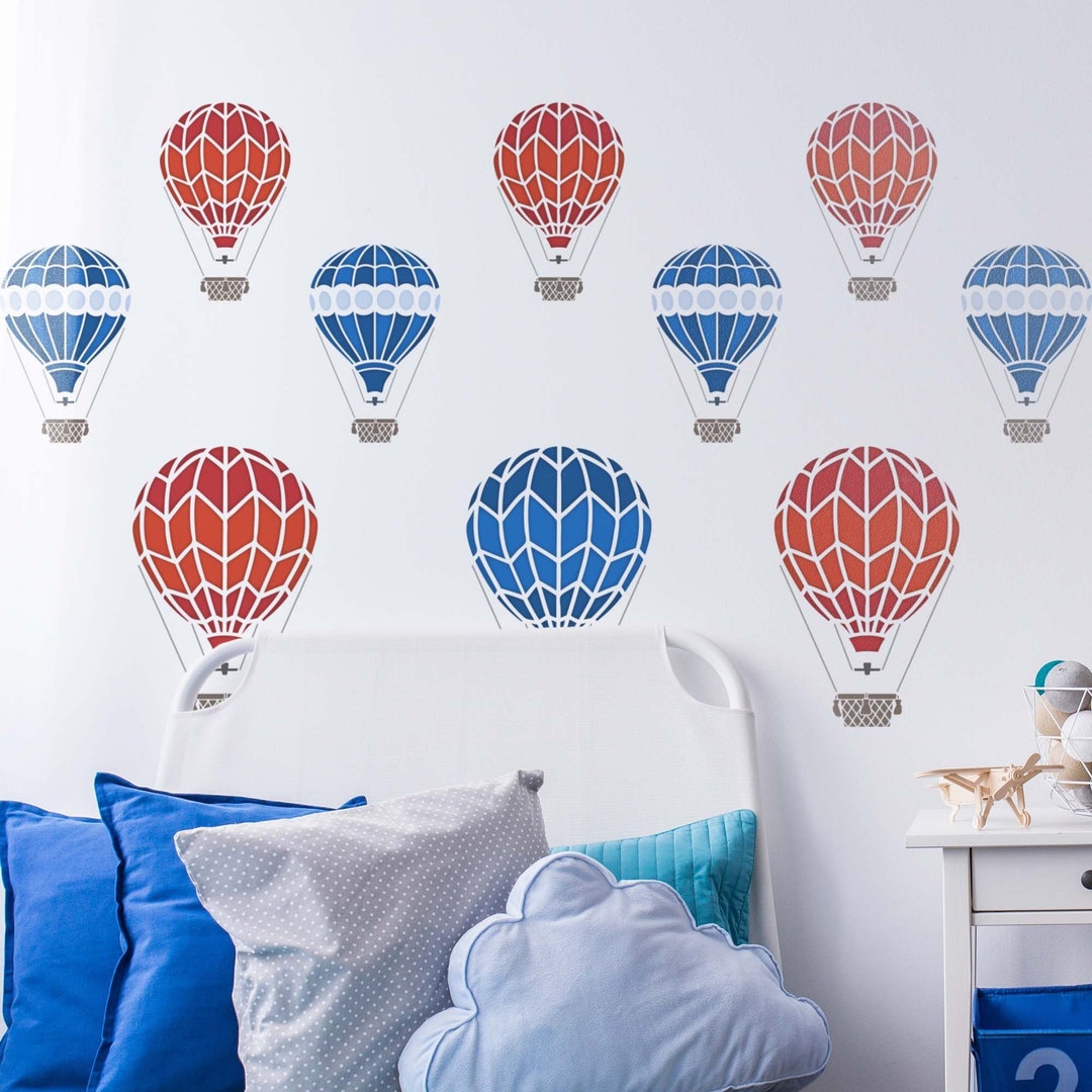 Nursery Stencil Set Hot Air Balloon Templates Easy DIY Decor