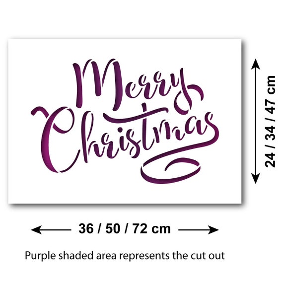 Merry Christmas Stencil Large  Christmas stencils, Merry