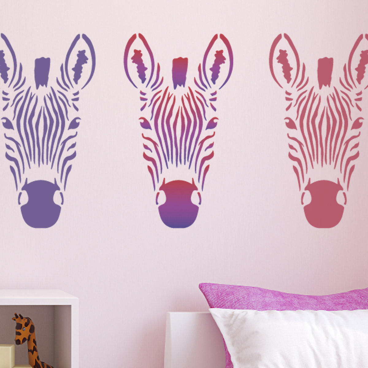 Zebra Portrait Stencil Reusable Zebra Head Template by - Etsy UK