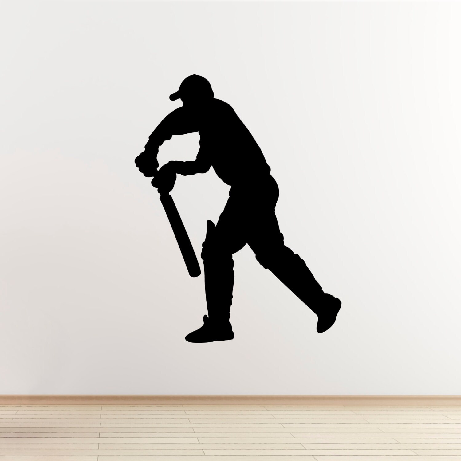 Cricket Wall Sticker Batsman Standing Sports Themed Wall Etsy 日本