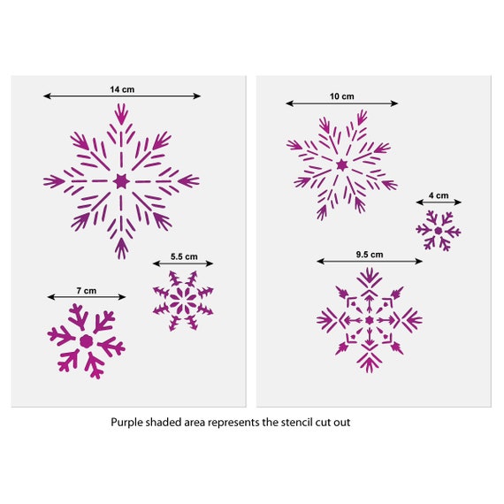 Small Snowflakes Stencil Set 4 Reuseable Snowflake Templates by Craftstar 2  X A5 Sheets 