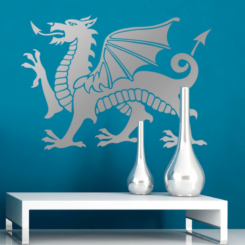 Welsh Dragon Wall Sticker Self-Adhesive Decal Y Ddraig Goch