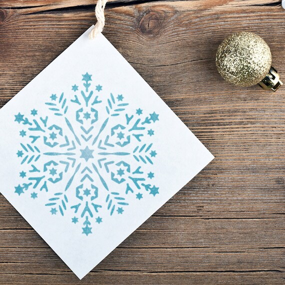 Lot De 6 Pochoirs De Noël Flocons De Neige Grand Format - Pochoirs Réutilisables Pour Bricolage Et Décoration Festive D'Hiver