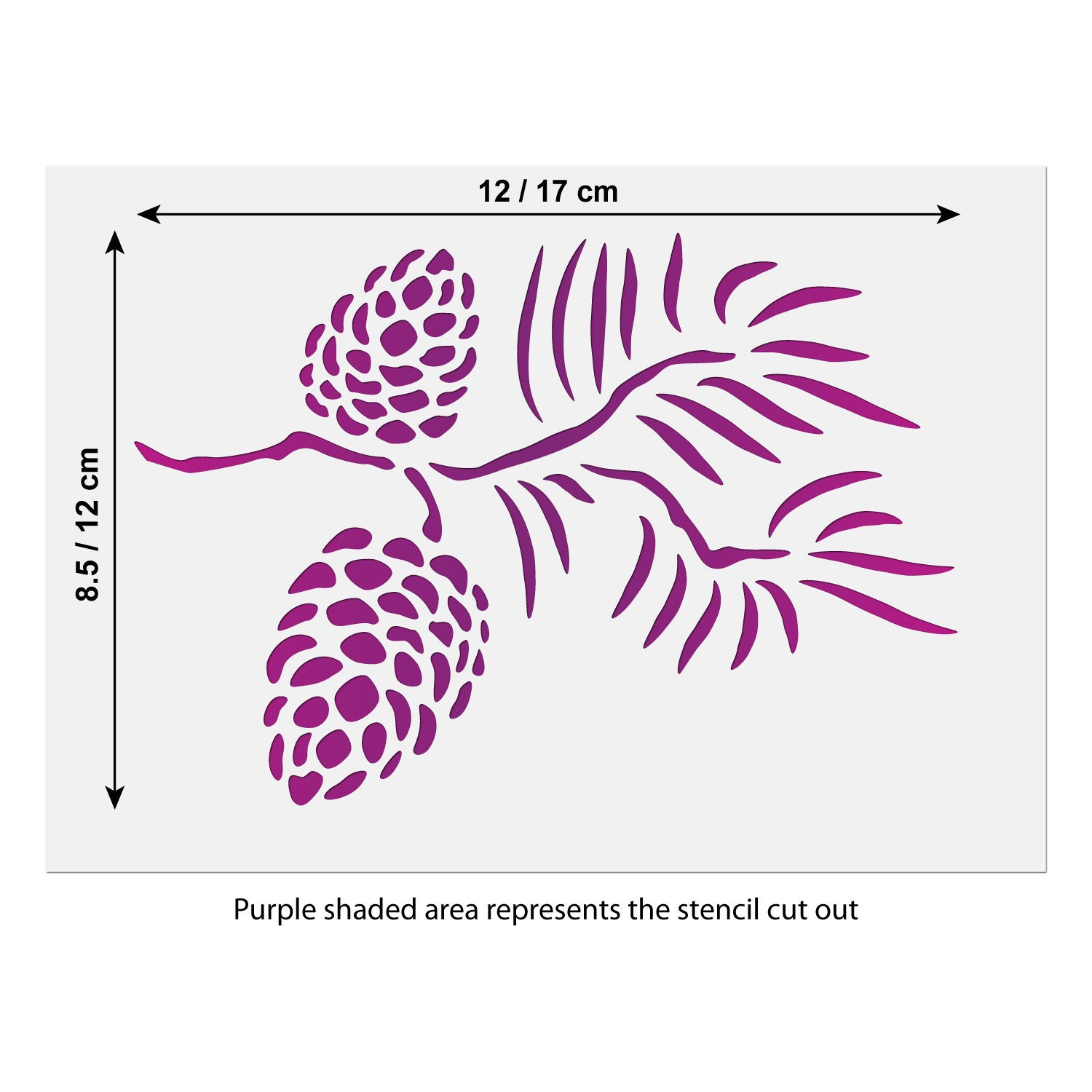 Pine Cone Stencil Conifer Branch And Pine Cones Template By Etsy