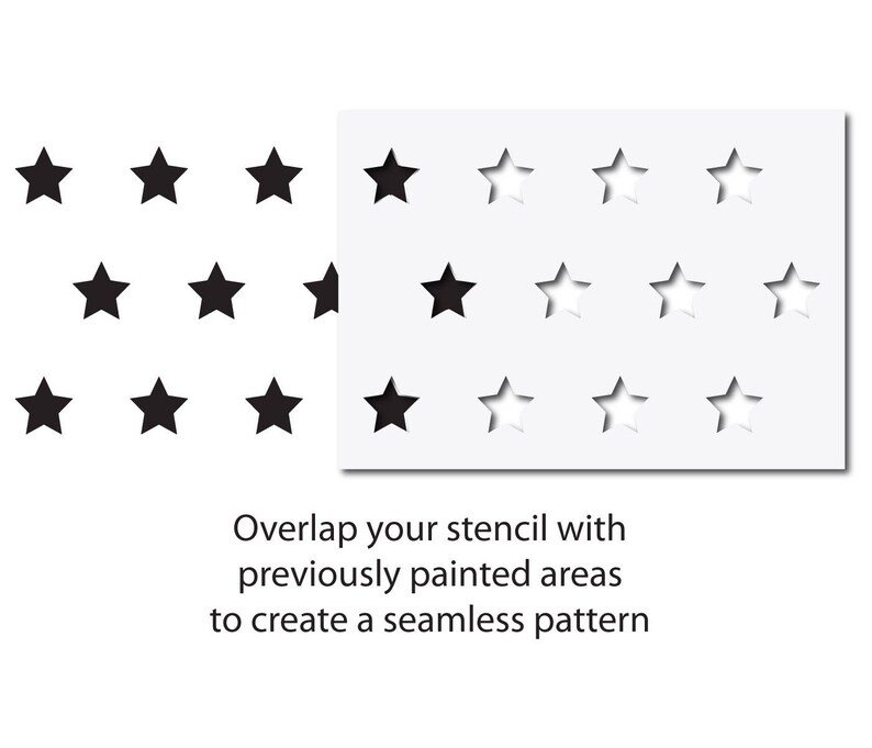 Stars Wall Stencil 10 Cm Stars Seamless Repeating Pattern - Etsy