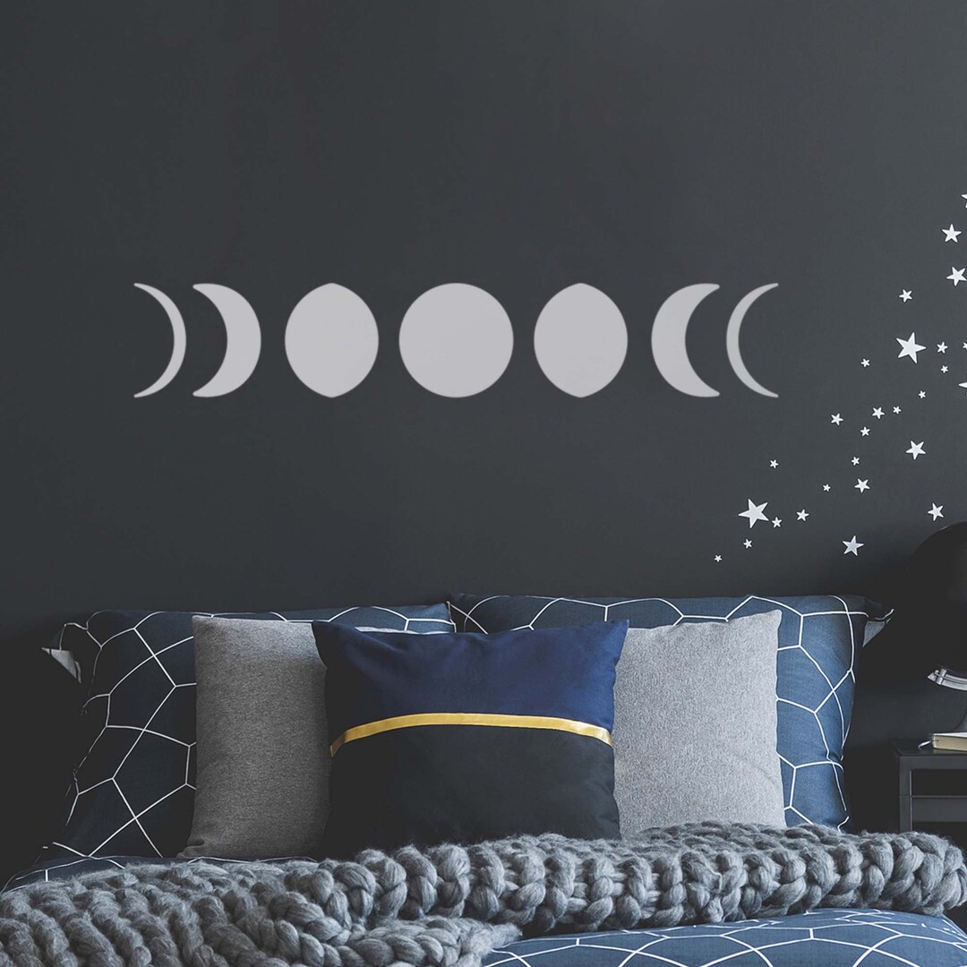 Moon Phases Wall Art Stencil - 75 Cm or 120 Cm Wide - Lunar Phases Wall ...