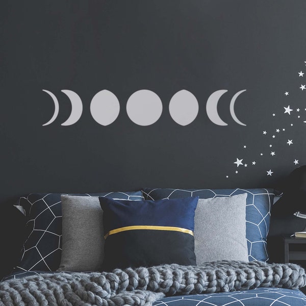 Moon Phases Wall Art Stencil - 75 cm or 120 cm Wide - Lunar Phases Wall Art Template by CraftStar