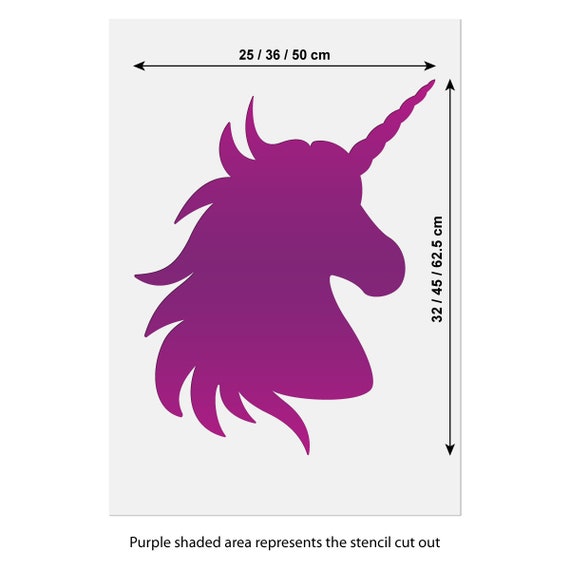 large unicorn stencil unicorn head silhouette template by etsy norway