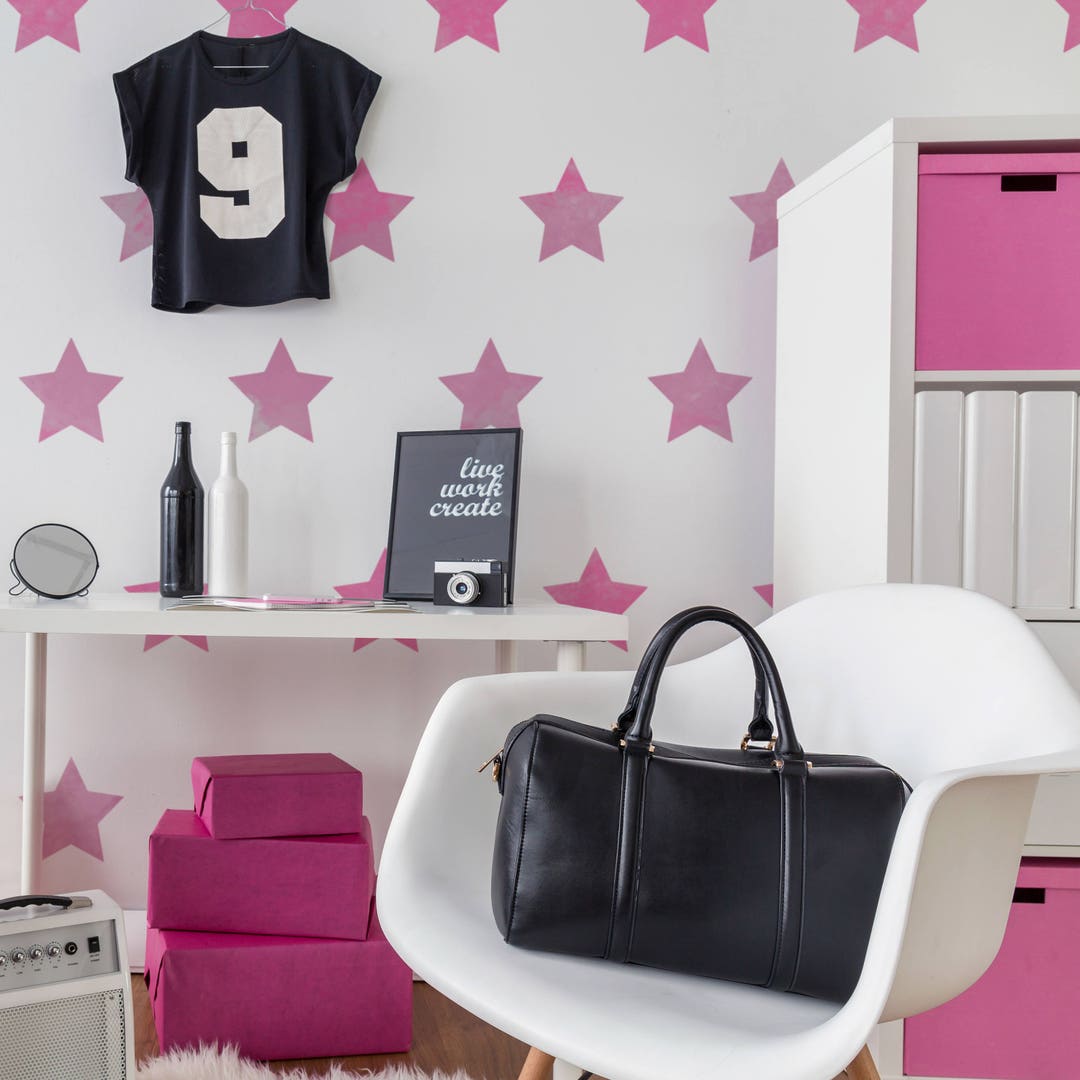Stars Wall Stencil 10 Cm Stars Seamless Repeating Pattern Stencil by ...