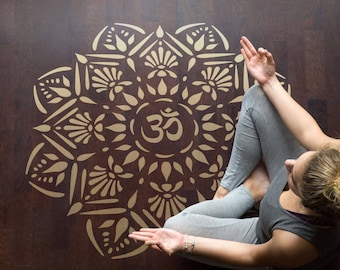 Om Mandala Stencil - Yoga Theme Decoration / Medallion Template by CraftStar