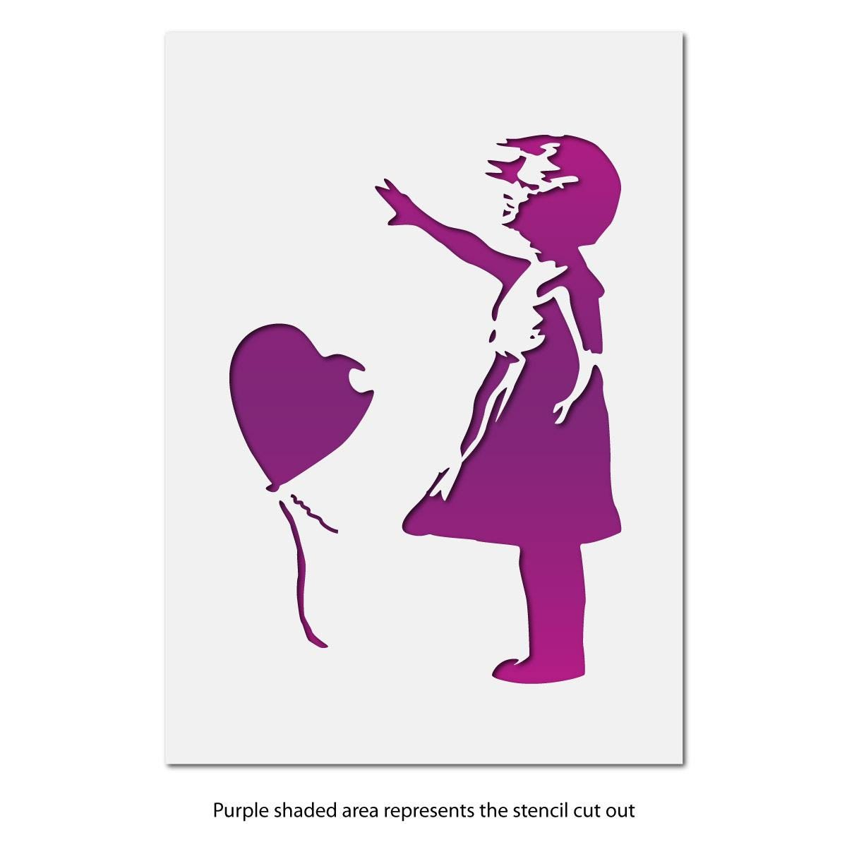 Banksy Balloon Girl Stencil - Large Urban Graffiti Wall Art