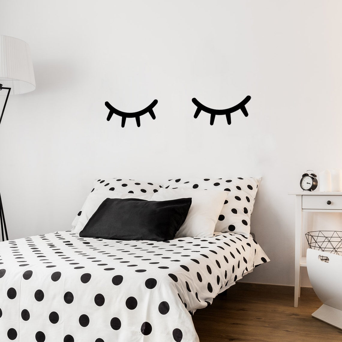 Sleepy Eyes Wall Sticker Set Sleeping Eyelashes Wall Decal Etsy UK