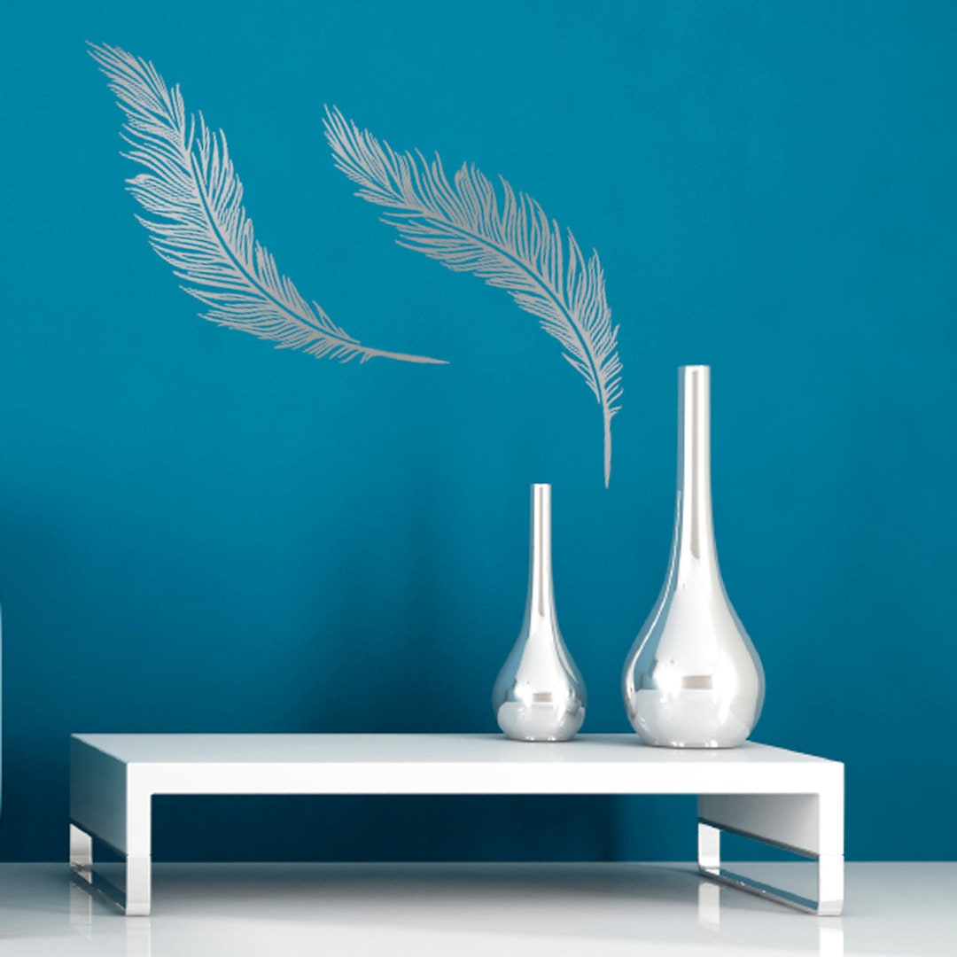 Feathers Wall Sticker Pack of 2 Feather Wall Decals Etsy UK