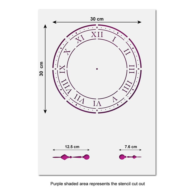 Large Clock Stencil Reusable Clock Face Stencil Vintage Etsy