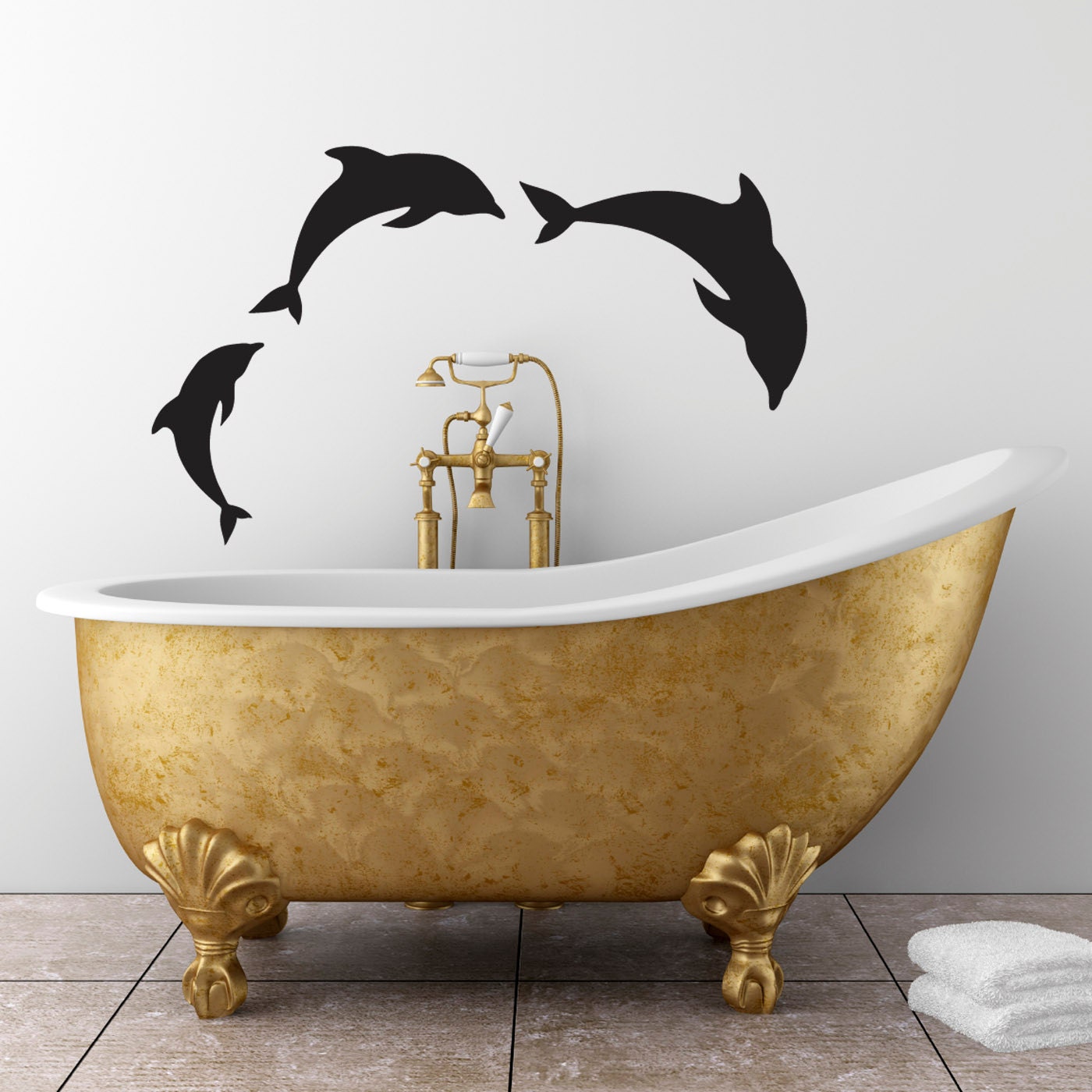 Dolphin Wall Stickers Set of 3 Dolphins Wall Decals Etsy