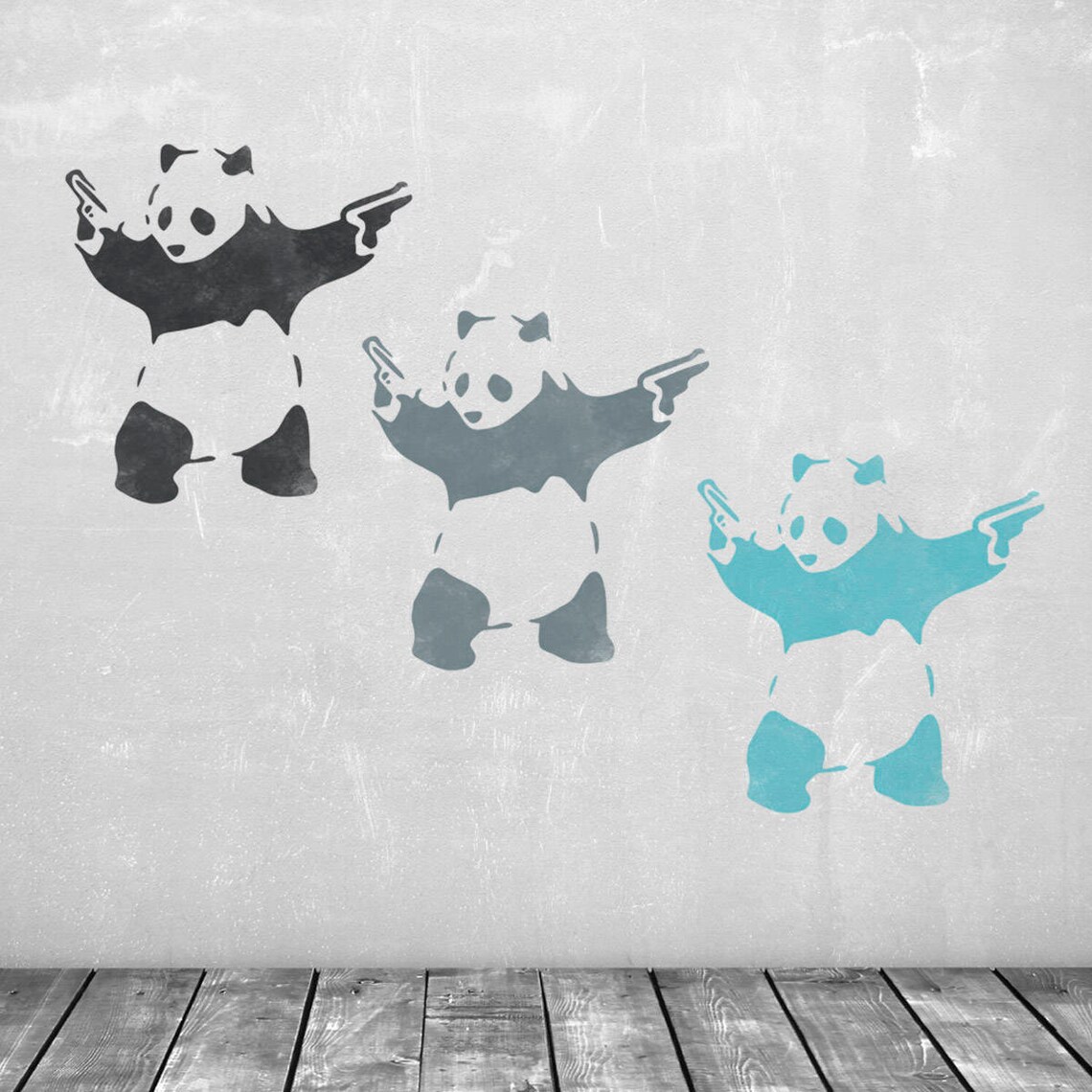 Banksy Panda Wall Stencil - Reusable Mylar Graffiti Art Stencil by ...