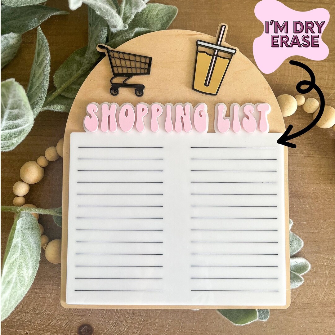 Dry Erase Shopping List, Dry Erase, Grocery List, Shopping List, Coffee