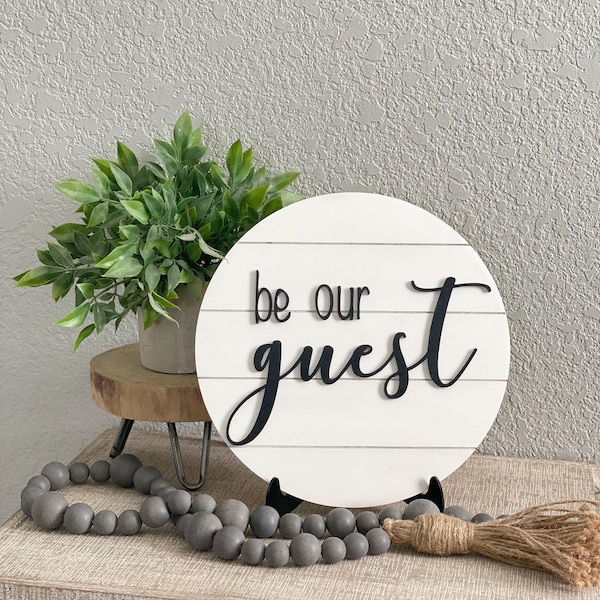 Be Our Guest Sign, Guest Room Decor, Guest Room Sign, Be Our Guest, Guest Room, Farmhouse, Wooden Sign, Housewarming Gift, Wedding Gift, 3D