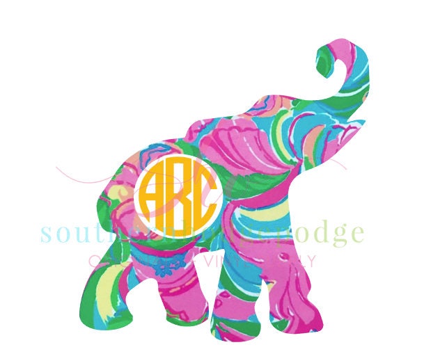 Download Elephant Monogram Svg Svg Digital Download Lilly Inspired Etsy