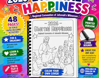 2026 Regional Convention Eternal Happiness Activity Book, JW Kids Workbook (English/Spanish)