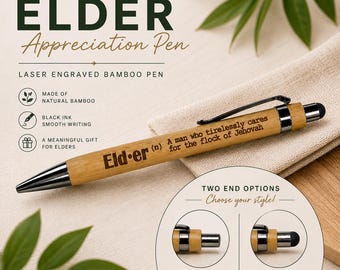 Engraved Bamboo JW Elder Appreciation Pen, Personalized Name Gift