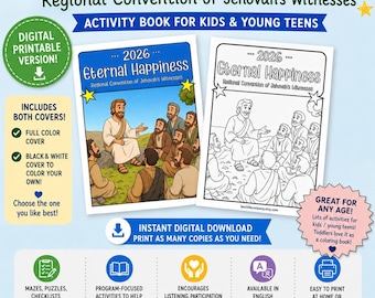 JW 2026 Eternal Happiness Digital / Printable Regional Convention Kids Activity Book