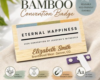 Engraved Regional Convention Badge (Bamboo)- Reusable