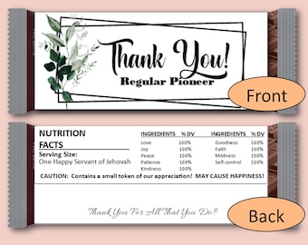 JW Pioneer Candy Bar Wrappers - digitaal bestand