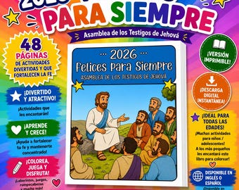 JW 2026 Felices Para Siempre Digital / Printable Regionskonvention Kinder Aktivitätenbuch