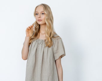 Linen Nightdress/ Cecil/ Sleep dress/ Romantic/ Women's clothing/ Organic Linen Clothing