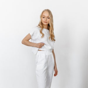 Linen Suit/ Olivia/ Pants Suit/ Linen Top/ Linen Pants/ Loungewear/ Women&#39;s Clothing/ Linen Casual Clothes/ Organic Pure Flax