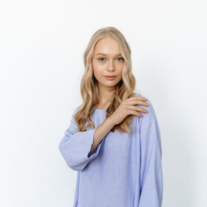 Linen Dress/Isabel/Draped Skirt Dress/ Linen Clothing/ Organic Stonewashed Flax/ Casual/ Women&#39;s clothing