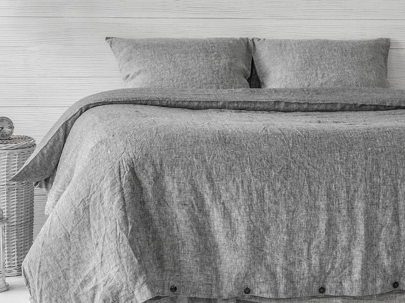 Linen Duvet Cover Stone Washed Super Soft Natural Organic 100% Stonewashed Antibacterial Flax King Queen Full or 3pc Set -SALE!