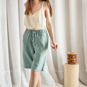 Linen Shorts/ Clara/ Organic Linen/ Loungewear/ Sport/ Linen Set/ Linen Clothing/ Woman's Cloting image 3