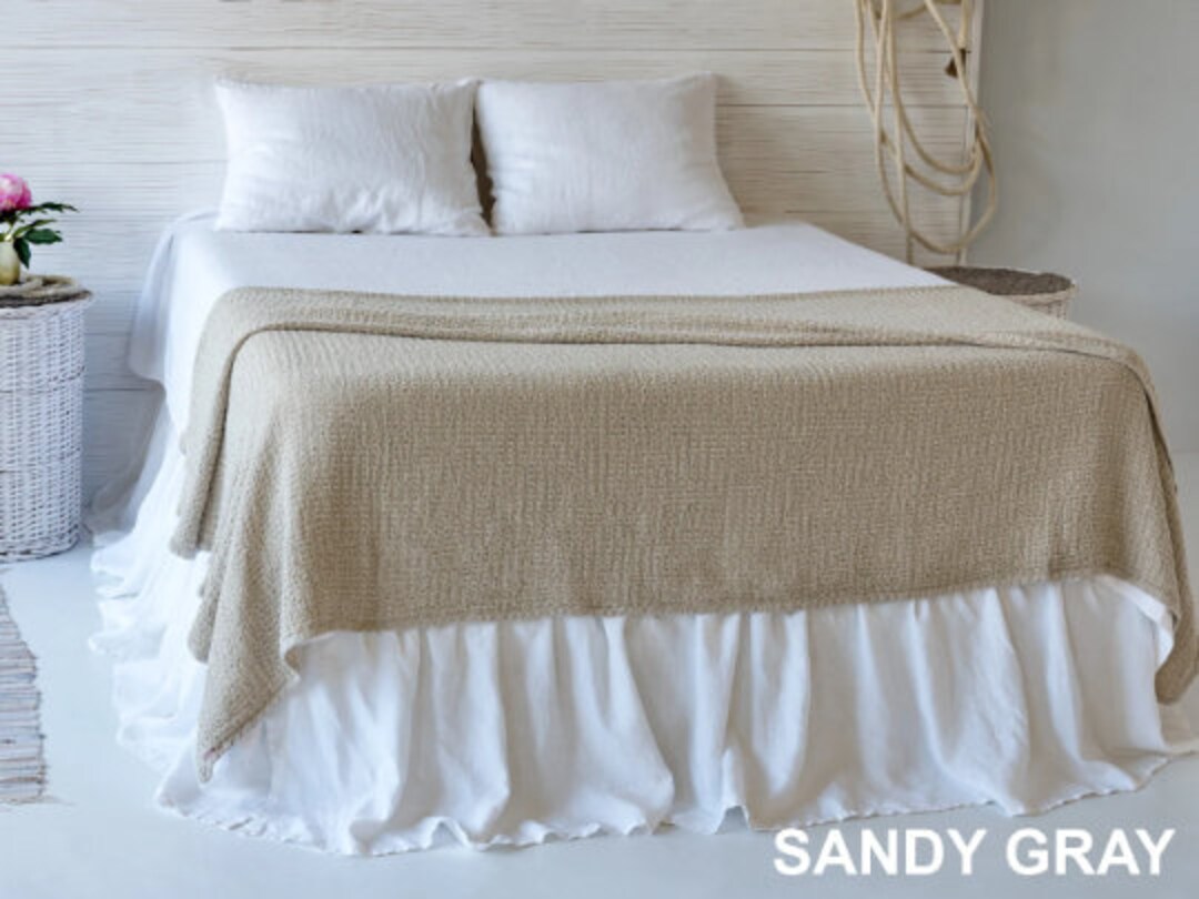 Linen Throw 70x90 /trow Blanket /flax Bed Runner /lap Throw /lap
