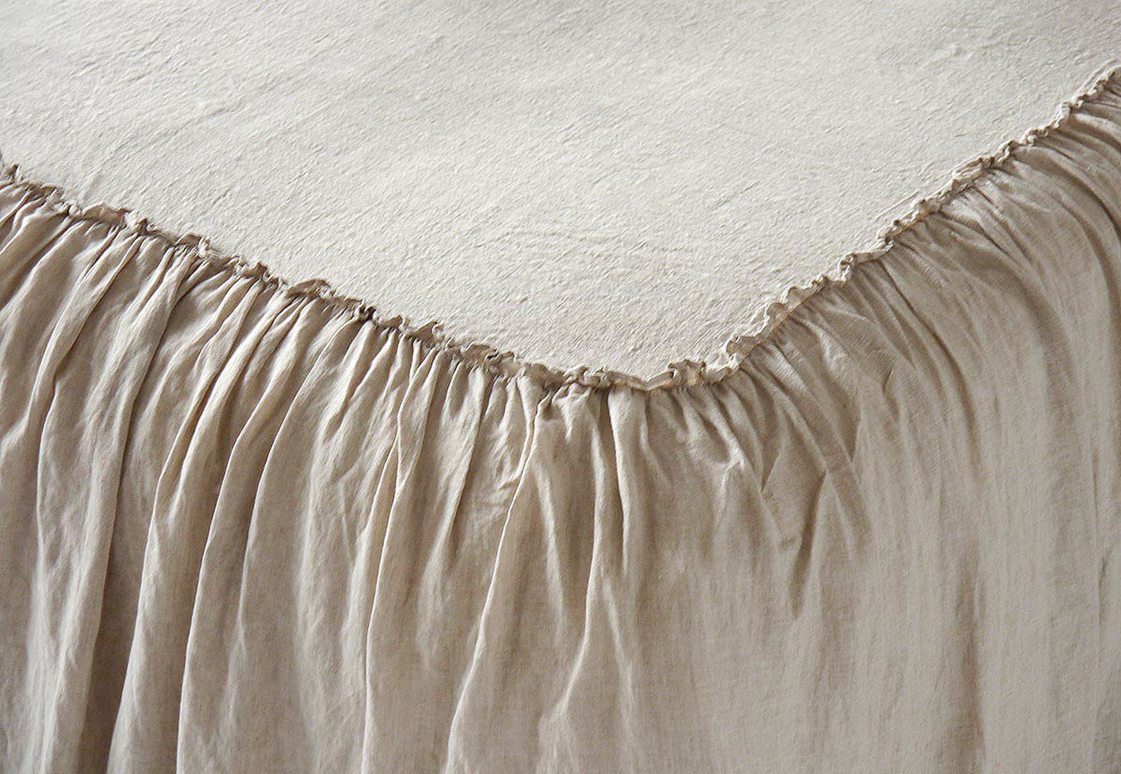 Linen Dust Ruffle Coverlet Bedspread Stone Washed Super Soft Etsy