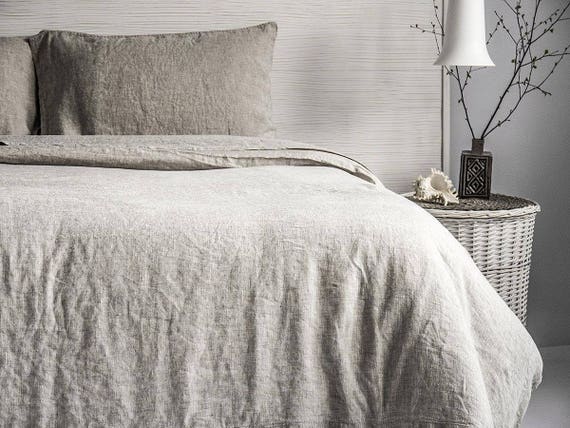 Linen Duvet Cover Stone Washed Super Soft Natural Organic 100 Etsy